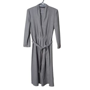 Zara Grey Midi Dress Career Wear Flannel Feel Size Small